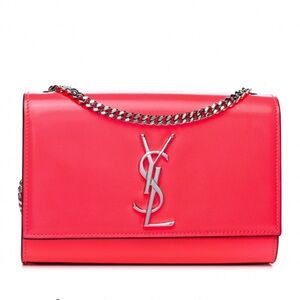 Patent Grain de Poudre Small Monogram Kate Satchel Neon Pink